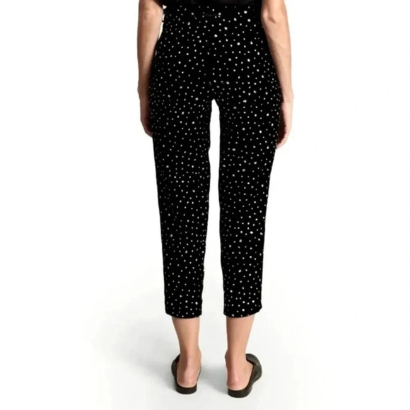 ROSEANNA Janet Polka Dot Velvet Crop Silver Glitter Dot Pants In Noir Black - Picture 4 of 11